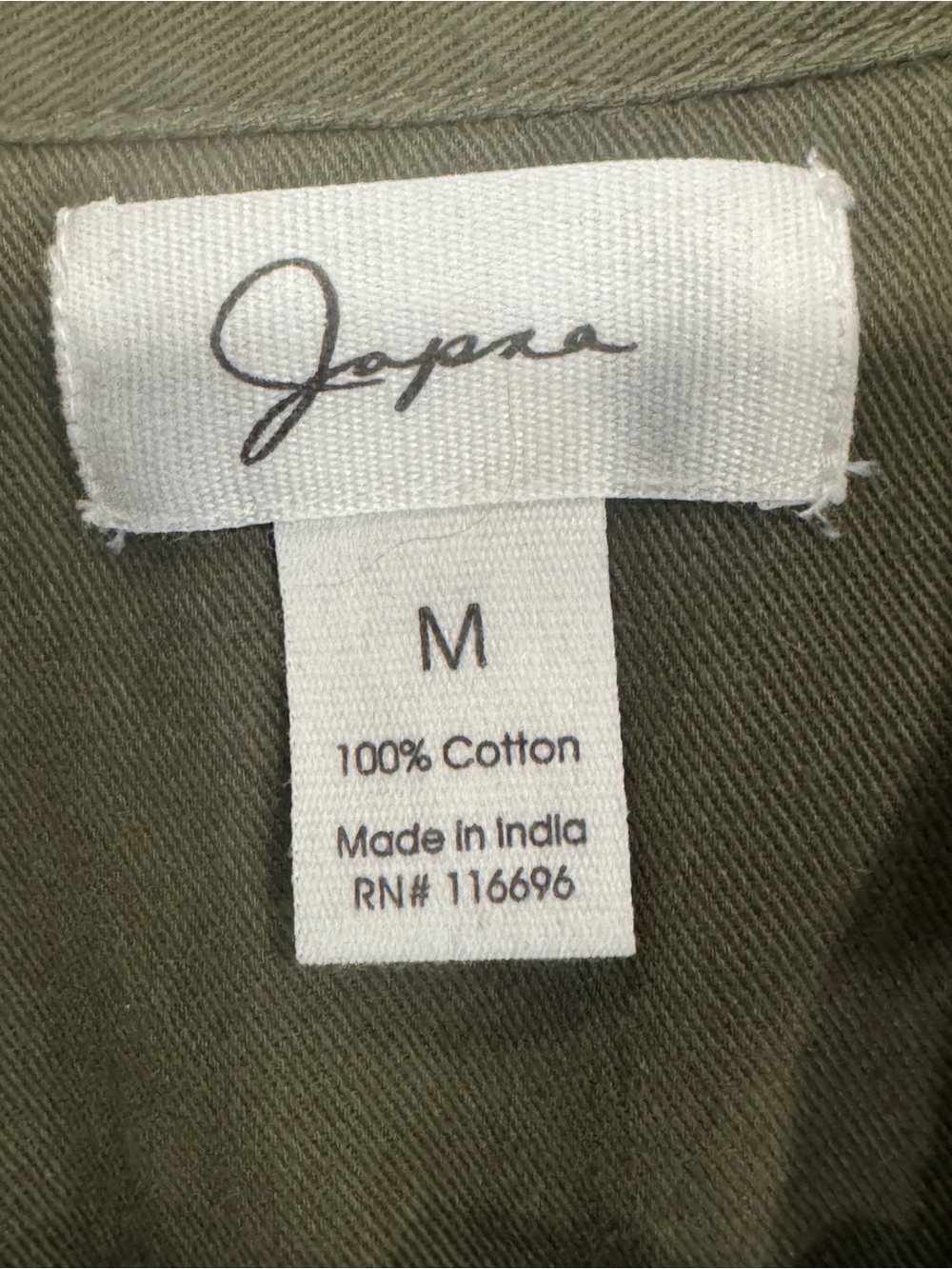 Japna Olive Green Cotton Full Button Jumper - Picture 2 of 11